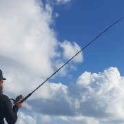 Popper fishing with top-water rod for yellowfin